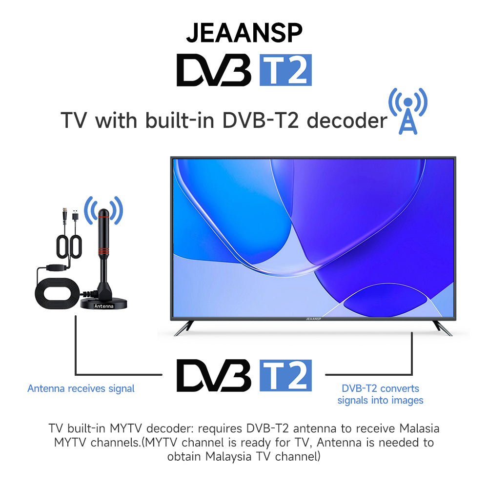 JEAANSP Murah Digital TV HD 1080P DTV MYTV Smart TV (Aksesori pagpipilian)