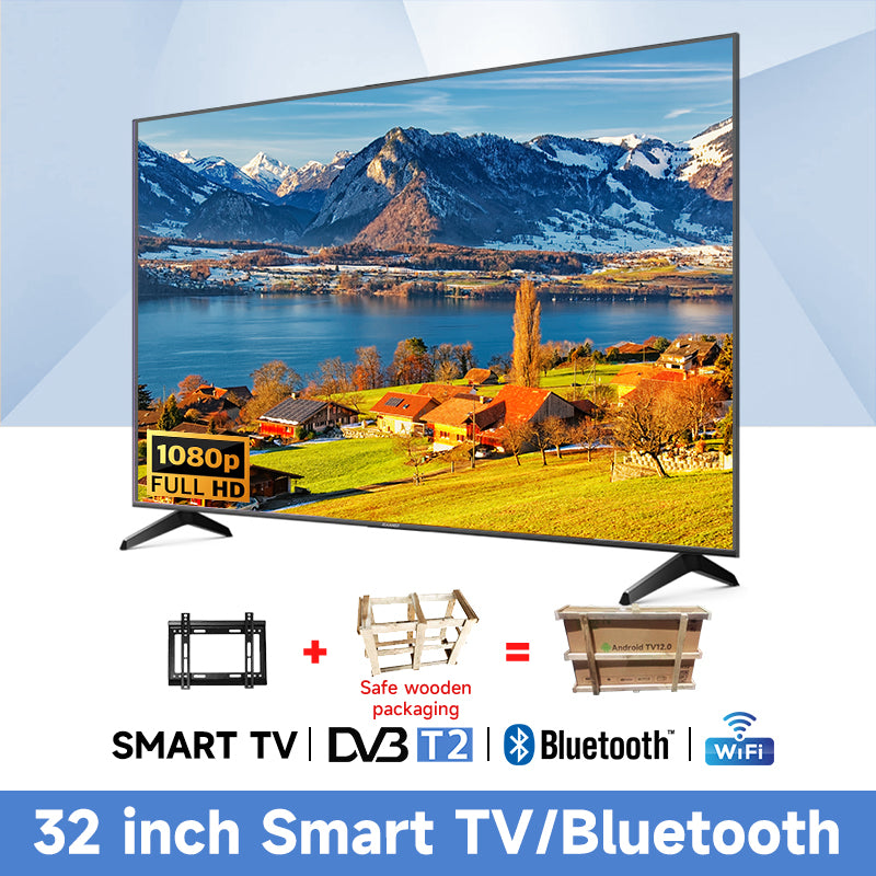 【WOODEN 32/40/43/46/50/55/65/75 inch WIFI/YouTube/Netflix/Bluetooth