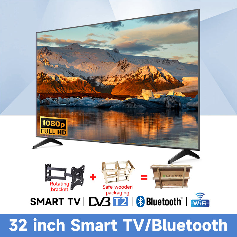 【WOODEN 32/40/43/46/50/55/65/75 inch WIFI/YouTube/Netflix/Bluetooth