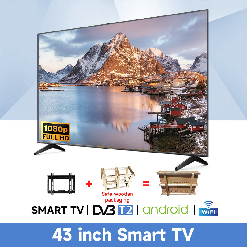 【WOODEN 32/40/43/46/50/55/65/75 inch WIFI/YouTube/Netflix/Bluetooth