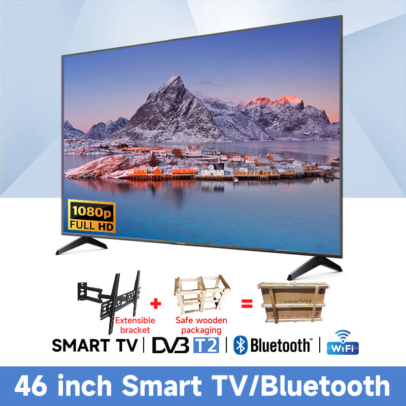【WOODEN 32/40/43/46/50/55/65/75 inch WIFI/YouTube/Netflix/Bluetooth