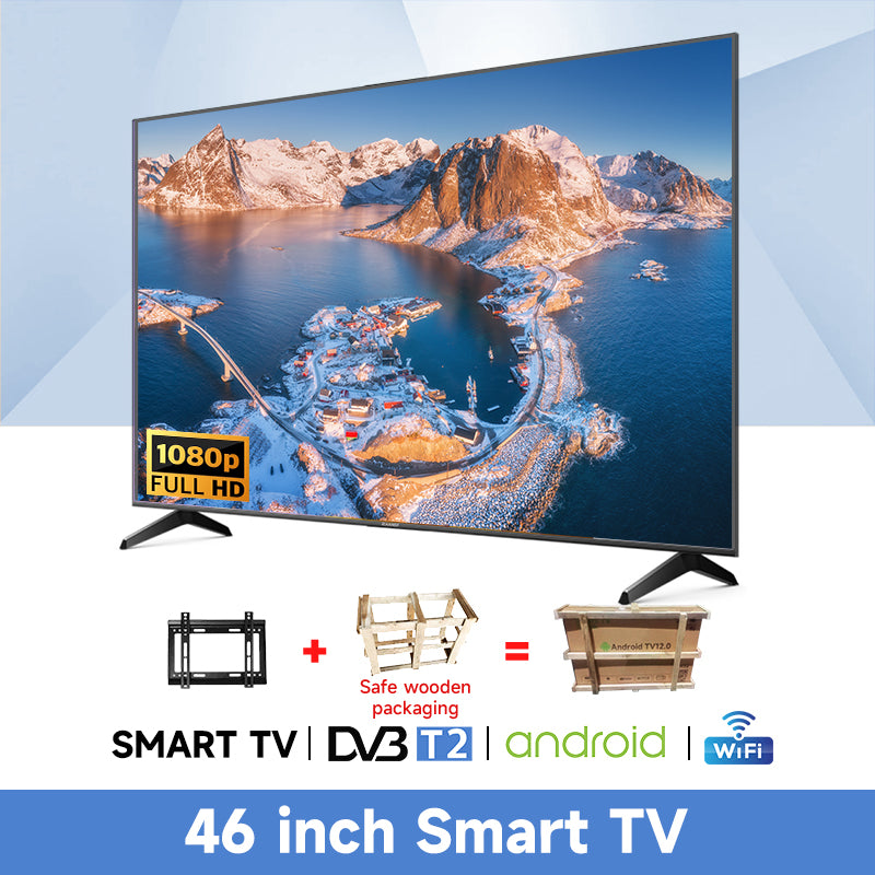 【WOODEN 32/40/43/46/50/55/65/75 inch WIFI/YouTube/Netflix/Bluetooth