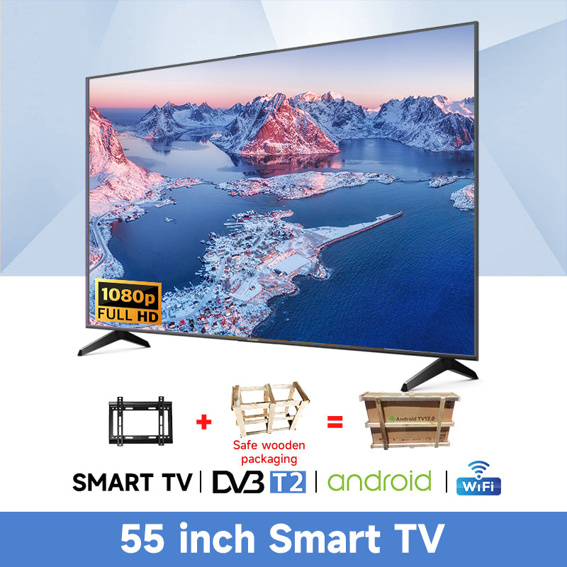 【WOODEN 32/40/43/46/50/55/65/75 inch WIFI/YouTube/Netflix/Bluetooth