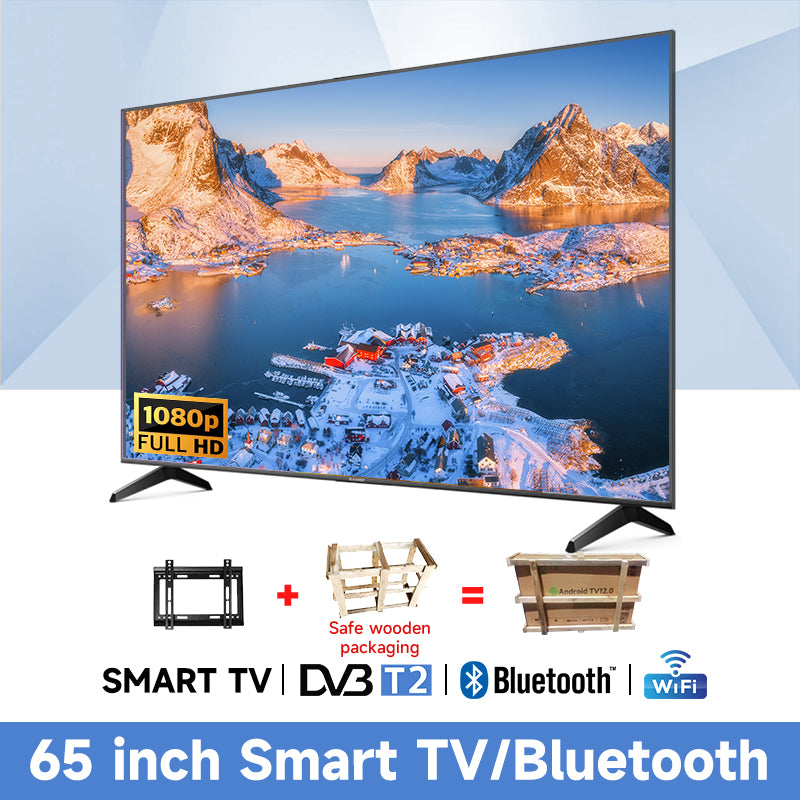 【WOODEN 32/40/43/46/50/55/65/75 inch WIFI/YouTube/Netflix/Bluetooth