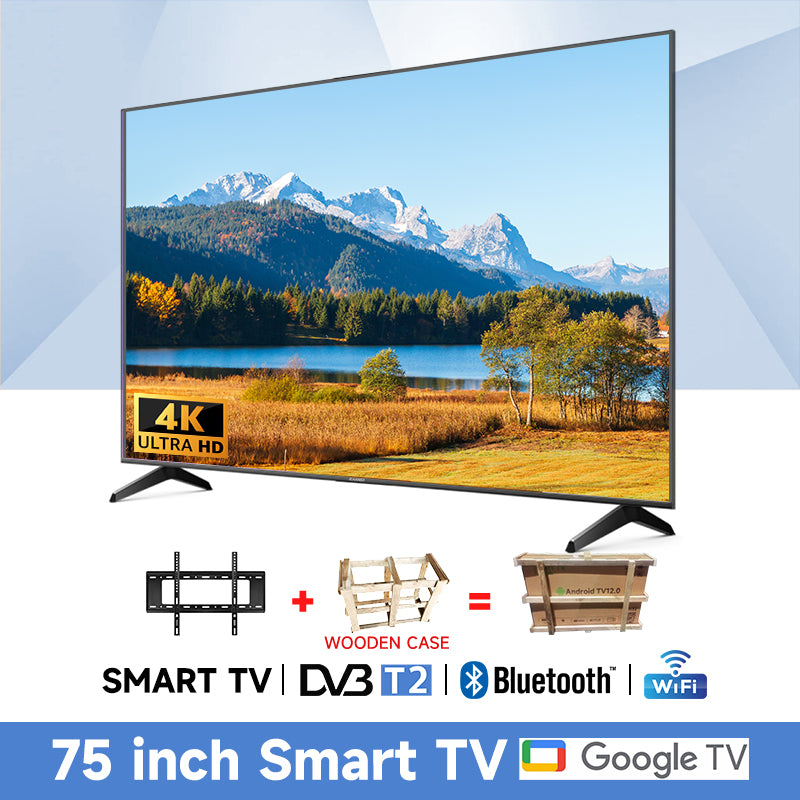 【WOODEN 32/40/43/46/50/55/65/75 inch WIFI/YouTube/Netflix/Bluetooth