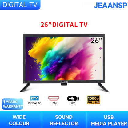 JEAANSP TV 19/22/24/26/32/40/43/46/50 inch HD Digital TV with VGA&HDMI+Smart TV BOX&Free Wall Bracket Build in DVB-T2 With Youtube Netflix Bluetooth Wifi Android TV