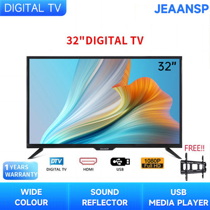 JEAANSP TV 19/22/24/26/32/40/43/46/50 inch HD Digital TV with VGA&HDMI+Smart TV BOX&Free Wall Bracket Build in DVB-T2 With Youtube Netflix Bluetooth Wifi Android TV