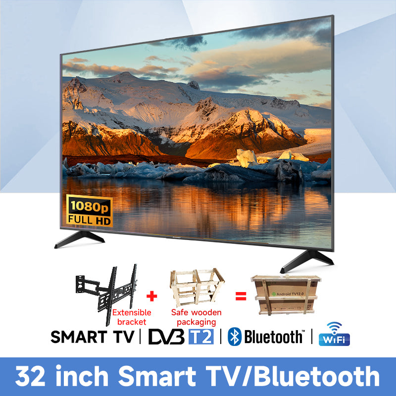 【WOODEN 32/40/43/46/50/55/65/75 inch WIFI/YouTube/Netflix/Bluetooth