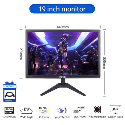 JEAANSP Borderless PC Monitor With-Speaker Display-60HZ-75HZ-1080P Gaming Monitor Office monitor gamer Monitor（Warranty 12 months）