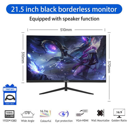 JEAANSP Borderless PC Monitor With-Speaker Display-60HZ-75HZ-1080P Gaming Monitor Office monitor gamer Monitor（Warranty 12 months）